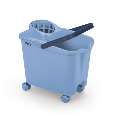 Rect. bucket + wringer with weels blue 14 l