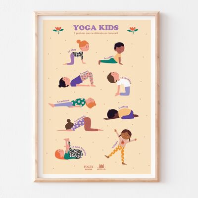 Educational poster - children's decoration - Yoga