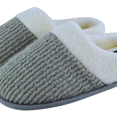 Slipper Snob - Ladies Slip On Mule Slippers with Open Back | Memory Foam | Indoor House Slippers | Faux Fur Collar