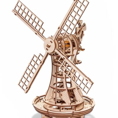 Mulino a vento meccanico 3D fai-da-te in eco legno, 2130, 34x19,5x40 cm