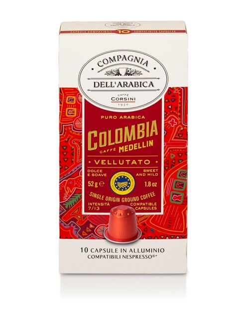 Café Colombia Medellín suprem - 10 cápsulas aluminio (compatible Nespresso®) Compagnia Dell'Arabica