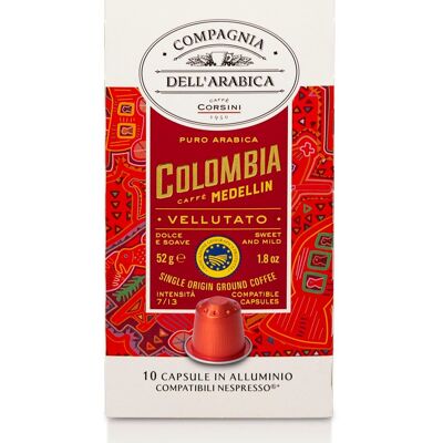 Café Colombia Medellín suprem - 10 capsules en aluminium (compatibles Nespresso®) Compagnia Dell'Arabica