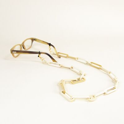 Glasses chain in blond horn