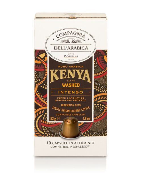 Café Kenya "AA" washed - 10 cápsulas aluminio (compatible Nespresso®) Compagnia Dell'Arabica