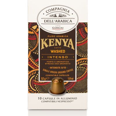 Café Kenya "AA" washed - 10 cápsulas aluminio (compatible Nespresso®) Compagnia Dell'Arabica