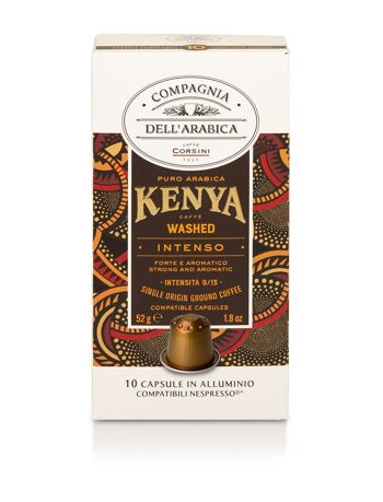 Café lavé Kenya "AA" - 10 capsules en aluminium (compatibles Nespresso®) Compagnia Dell'Arabica