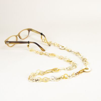 Brillenkette Figur aus blondem Horn
