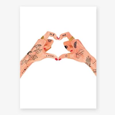 Hands of Love Wall-Print M - 29,7x39x7cm