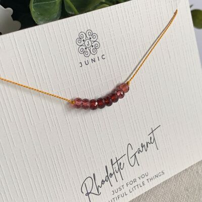 Silk Cord & Rhodolite Garnet Necklace