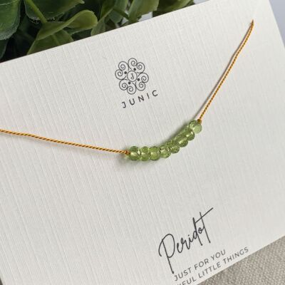 Silk Cord & Peridot Necklace