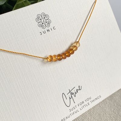 Silk Cord & Citrine Necklace