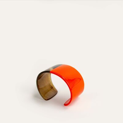 Thin cuff in sabot and orange lacquer size M