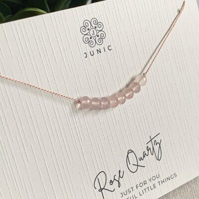 Silk Cord & Rose Quartz Necklace
