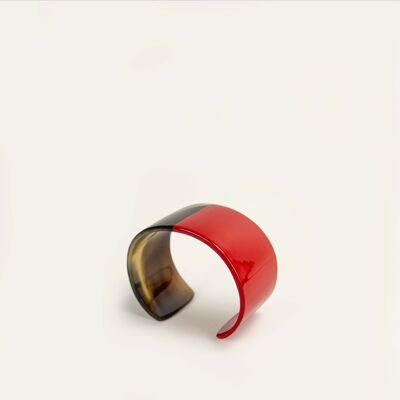 Thin cuff in sabot and red lacquer size M