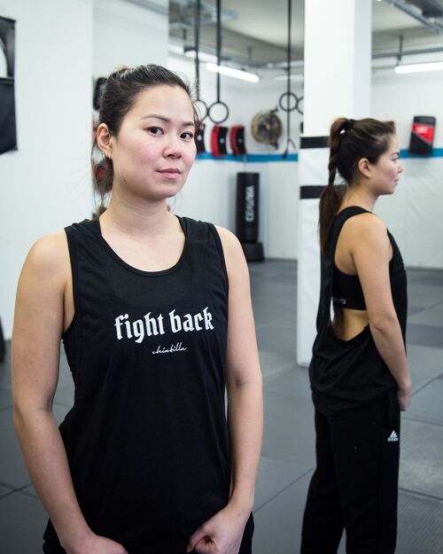 "Fight Back" Tank Top - Schwarz