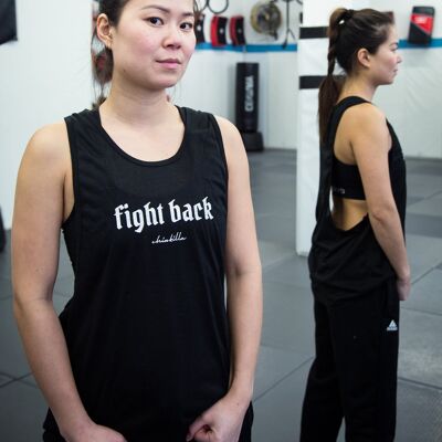 Camiseta sin mangas "Fight Back" - Negro