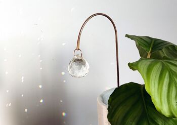 SILVER Suncatcher à planter décoration pour plantes en laiton et cristal de verre 2