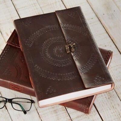 Indra A4 Embossed Leather Journal