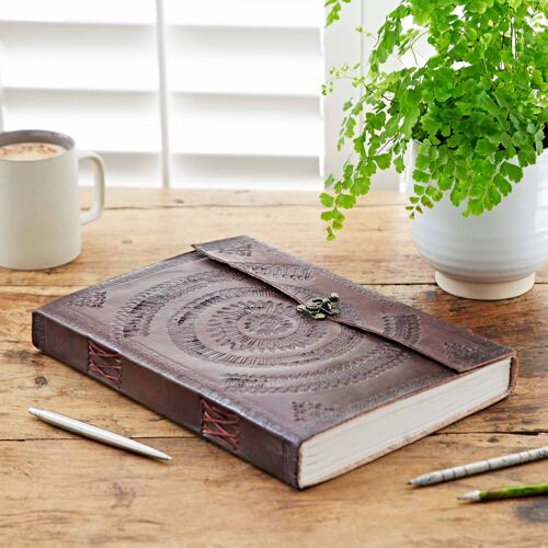 Indra A4 Embossed Leather Journal