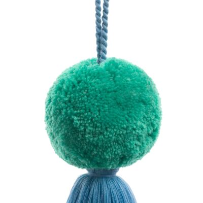 JUMBO POM POM TASSEL SWAG - Sea Green and Blue