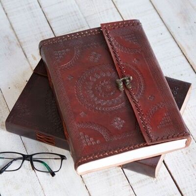 Indra A4 Stitched Embossed Leather Journal
