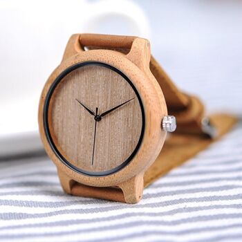 Montre en Bambou  I Quartz Suisse 3