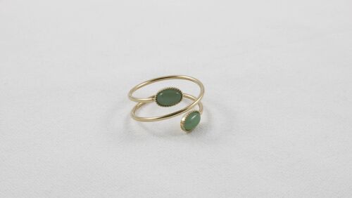 Bague Louise Duo - Vert Clair Aventurine