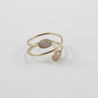 Bague Louise Duo - Rose Clair Quartz