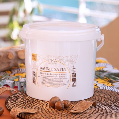 BAUME SATIN Beurre de karité monoï version vrac 4,5kg - Hydratant corps et cheveux