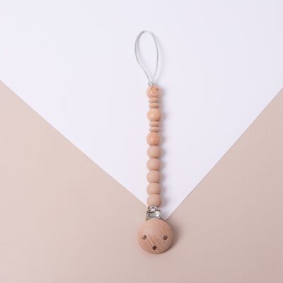 Toffee Silicone and Wood Dummy Clip