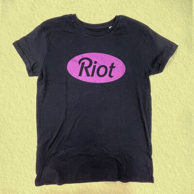 T-shirt femminista serigrafata RIOT