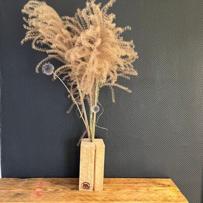 Nachhaltige/ Recycelte Holzvase für Trockenblumen - 20 cm