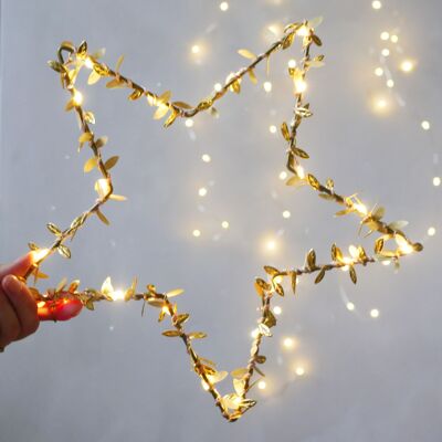 Metallic Leaf Fairy Light Star