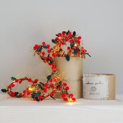 Holly and Berry Fairy Light String