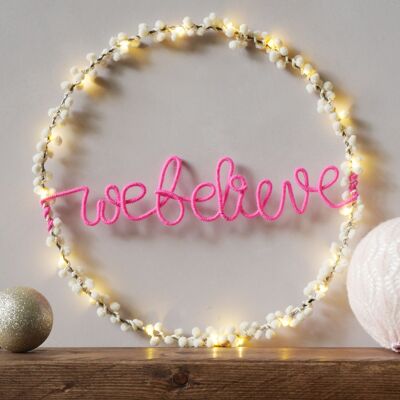 We Believe Fairy light Wreath