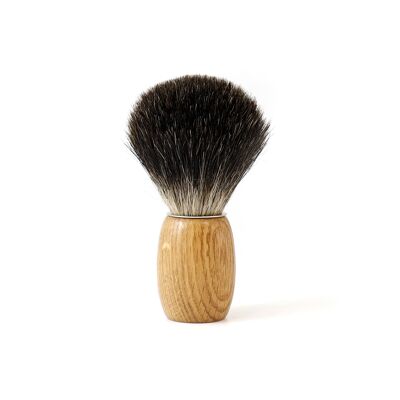 Pennello da barba "Gentleman Barber" - Legno di quercia - Setole grigie - Misura 12