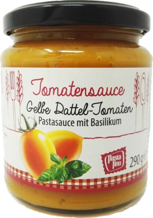 gelbe Tomatensauce Basilikum