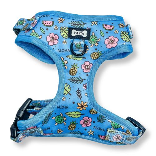 Medium Island Breeze Step-in adjustable Harness - Blue Hawaiian step-in harness