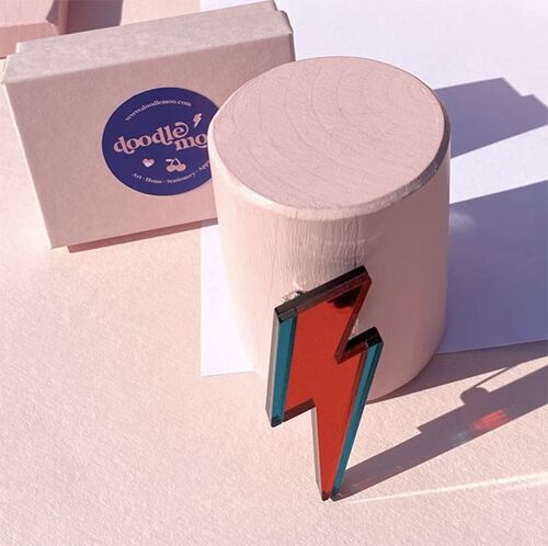 Lightning bold brooch acrylic; Bowie inspired