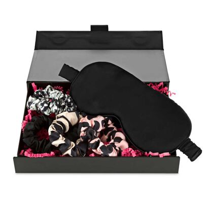 Maschera per gli occhi e elastici in una confezione regalo - 6 tie-dye skinny