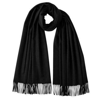 Schwarzer Schal aus 100 % Kaschmir