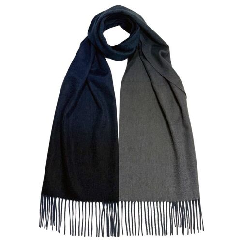 Dark Blue/Light Blue Gradient 100% Cashmere Scarf (large)