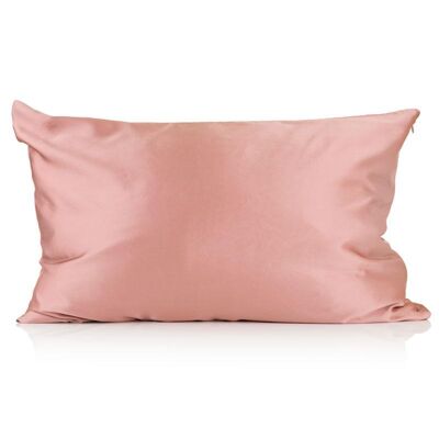 Funda de almohada de seda rosa oscuro