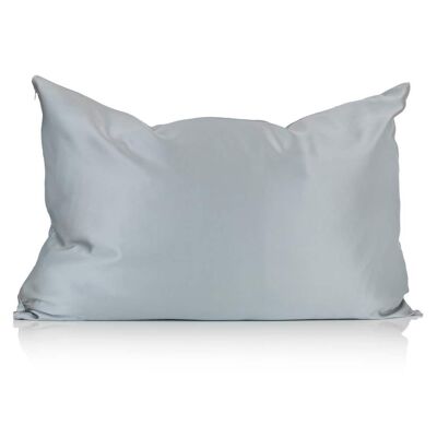 Funda de almohada de seda King Size gris