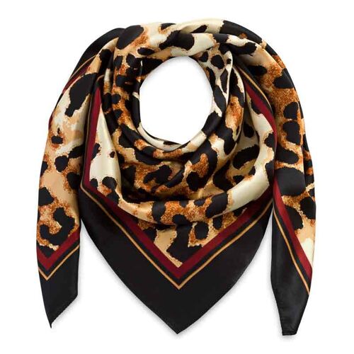 Leopard Print 100% Mulberry Silk scarf A