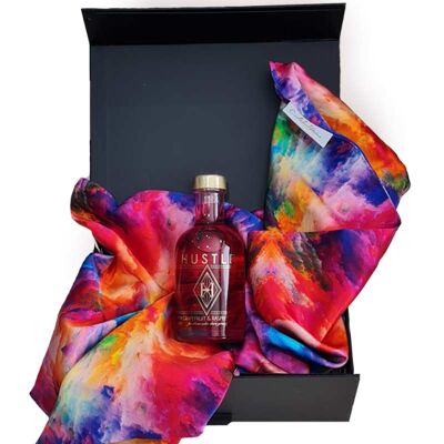 Silk Pillowcase & Gin Gift Box - Black Fine botanical