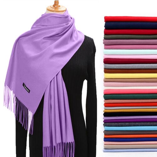 Purple Cashmere Blend Oversized Scarf