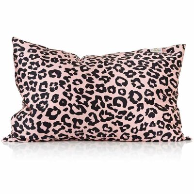 Funda de almohada de seda con estampado de leopardo