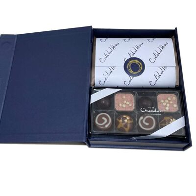 Federa in seta e confezione regalo di cioccolatini di lusso - *scegli il colore*