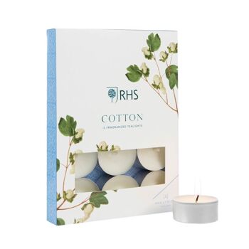 2 x Ensemble de 12 bougies chauffe-plat en coton Wax Lyrical RHS